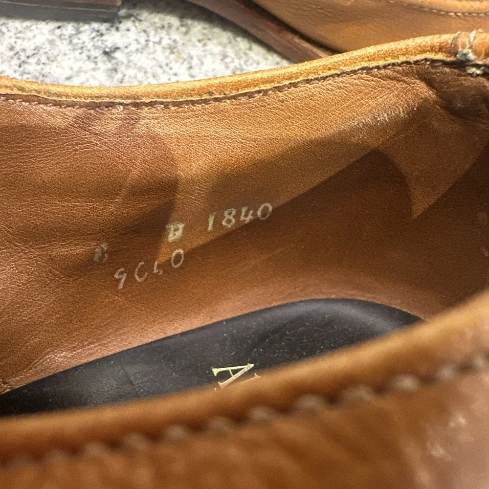 Allen Edmonds Jackson Shoes Mens 8 D Dress Oxfords Brown Pebbled Leather‎